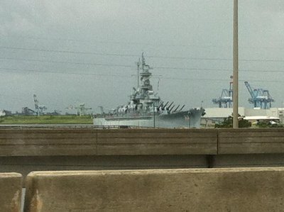 USS Alabama in port at Mobile, Al